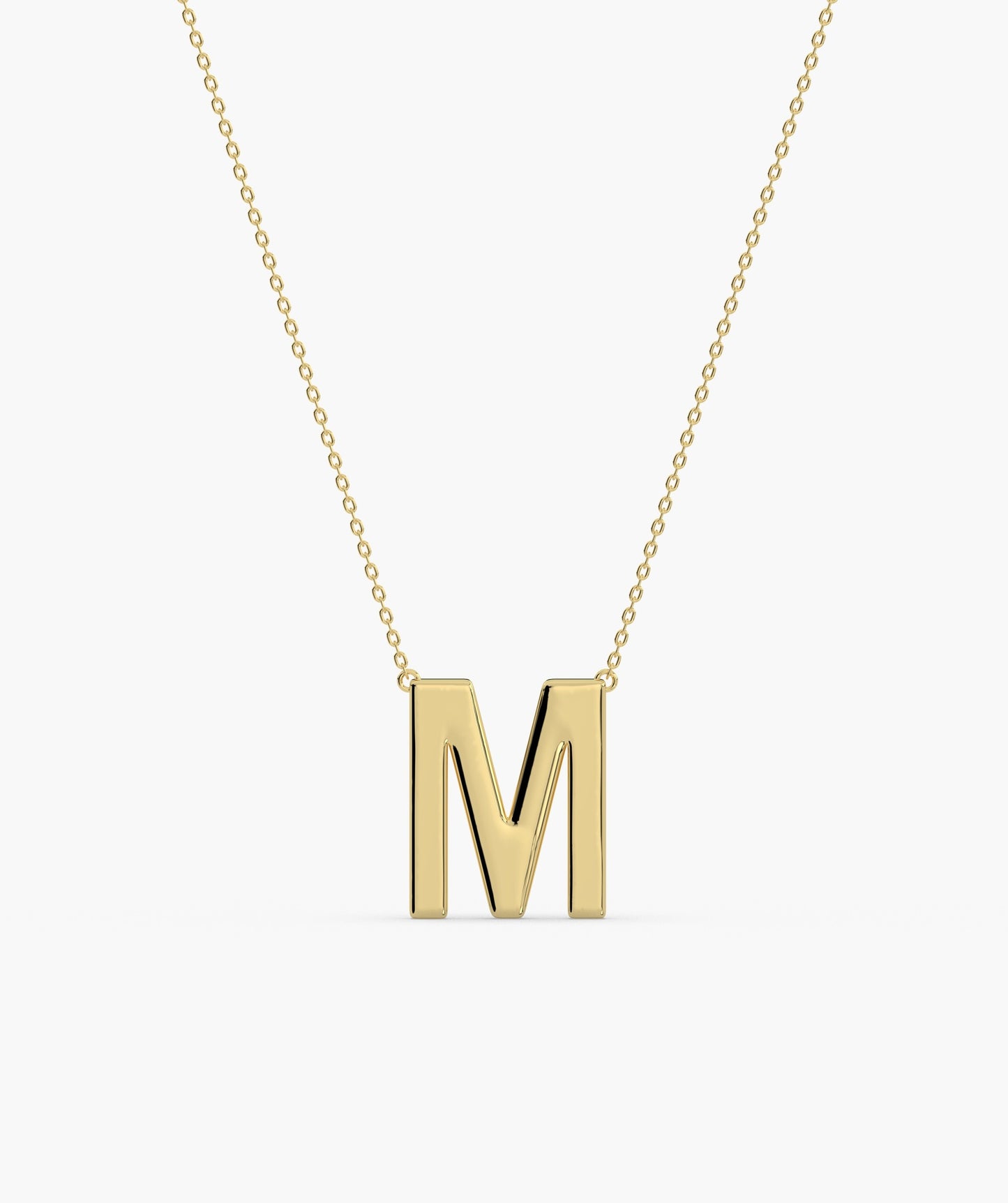 Bold 'M' Initial Gold Pendant
