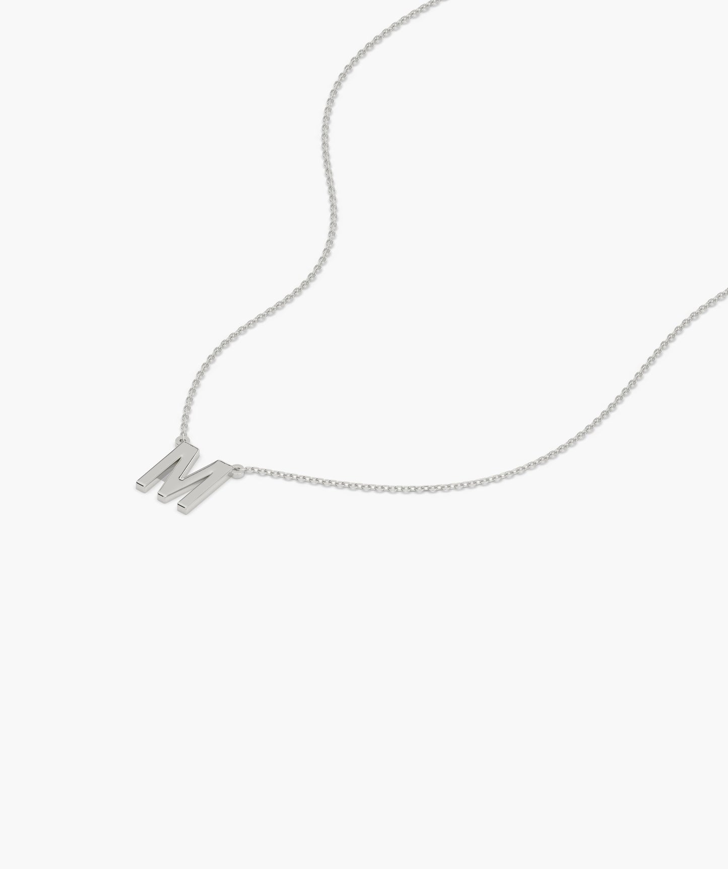 Bold 'M' Initial Gold Pendant