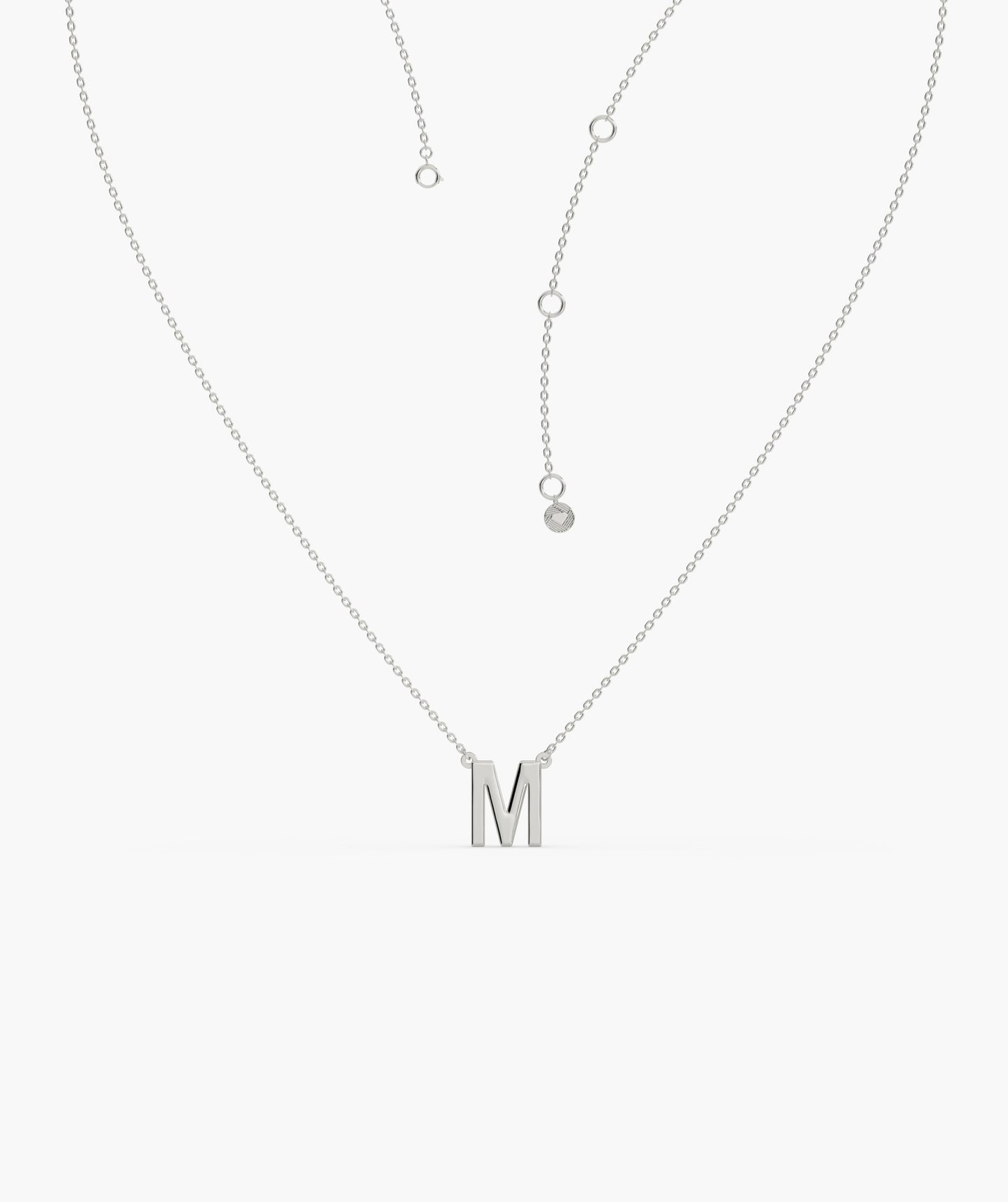 Bold 'M' Initial Gold Pendant