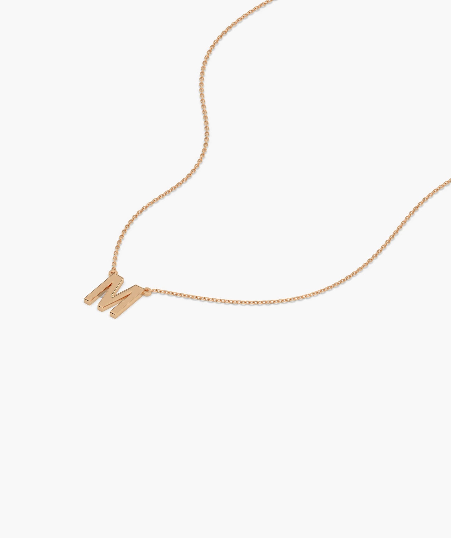 Bold 'M' Initial Gold Pendant