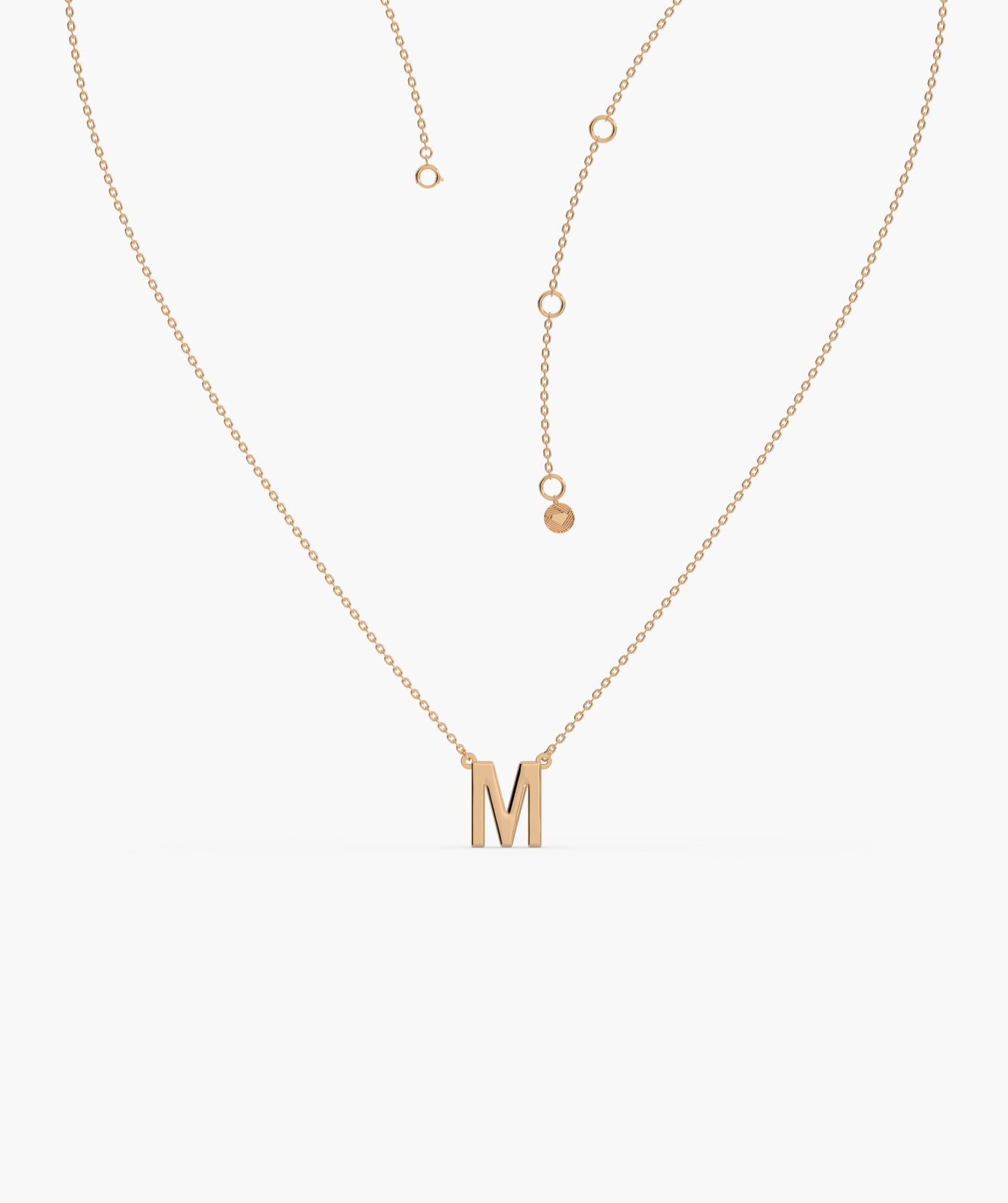 Bold 'M' Initial Gold Pendant