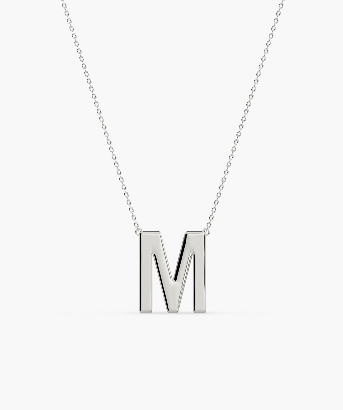 Bold 'M' Initial Gold Pendant