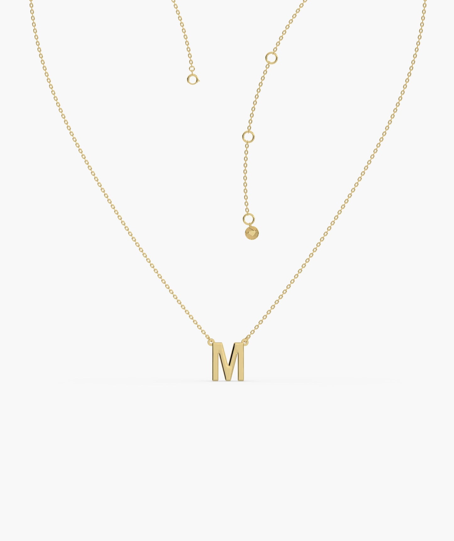 Bold 'M' Initial Gold Pendant