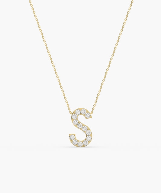 Sparkling 'S' Diamond Initial Pendant