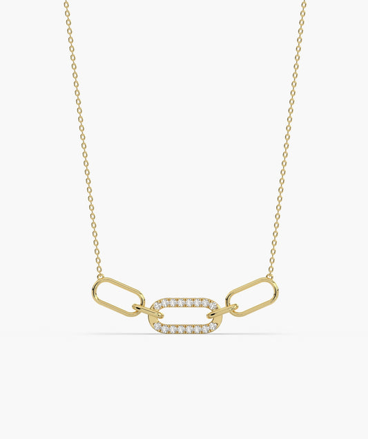 Diamond Link 14K Gold Necklace