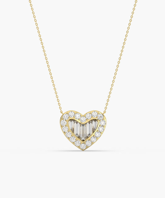 Heart Diamond Embrace Necklace