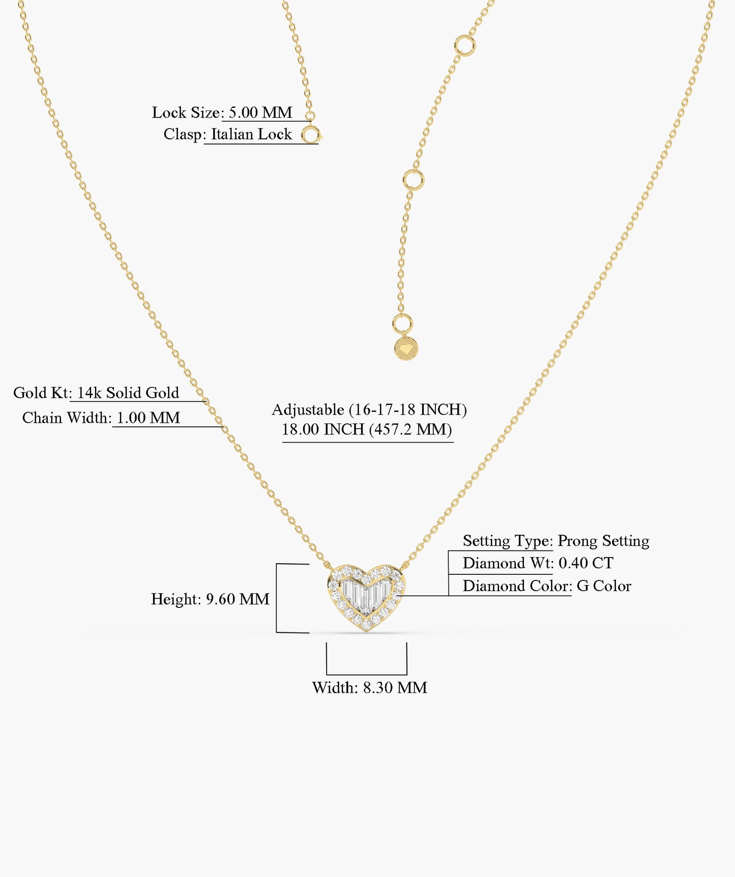 Heart Diamond Embrace Necklace