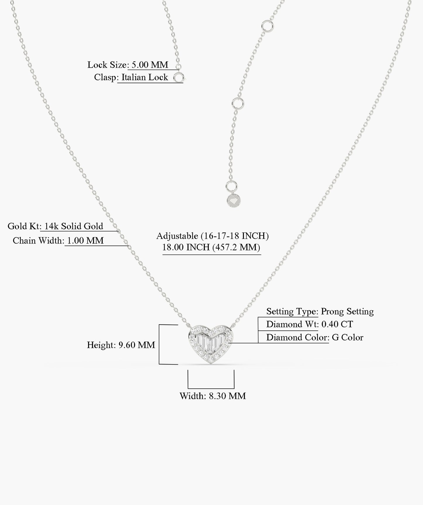 Heart Diamond Embrace Necklace