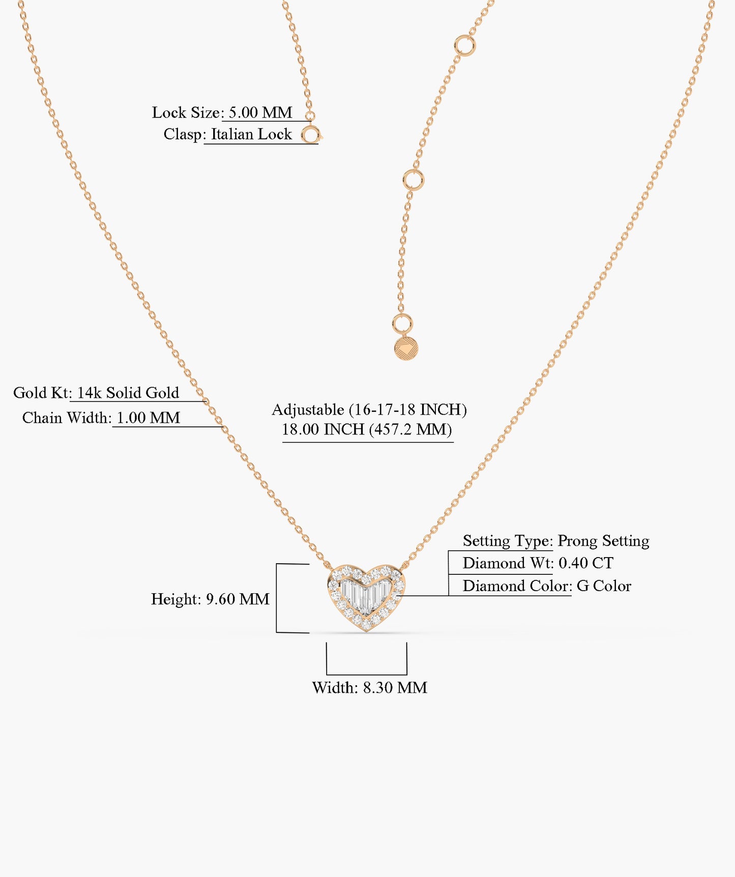 Heart Diamond Embrace Necklace