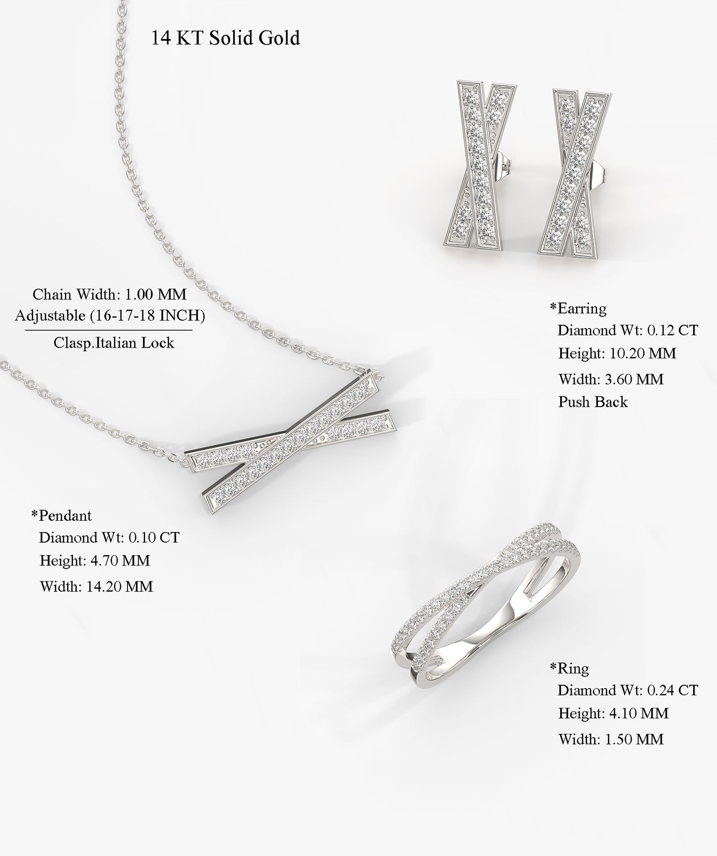 Modern Crisscross Jewelry Set