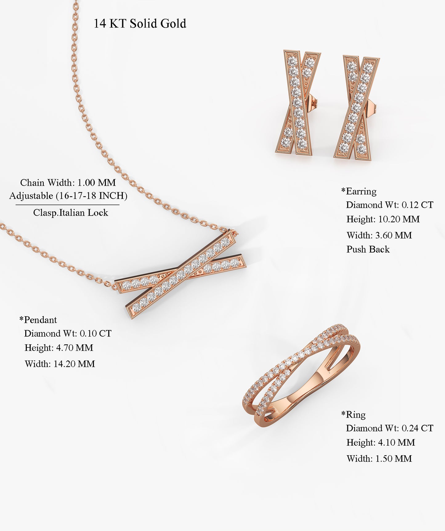 Modern Crisscross Jewelry Set