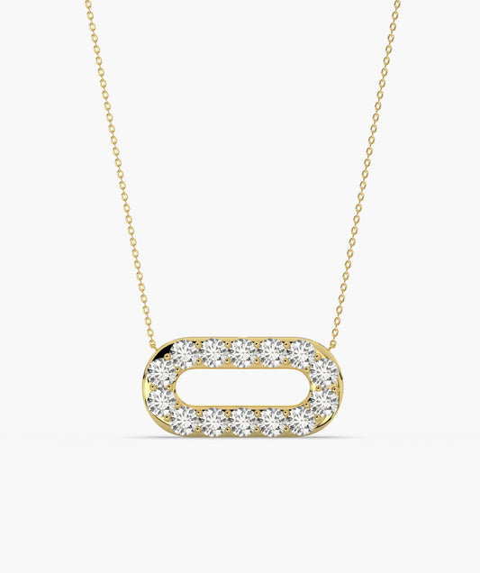 14K Gold Link Sparkle Pendant