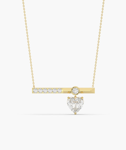 Sparkling Heart Bar Diamond Pendant
