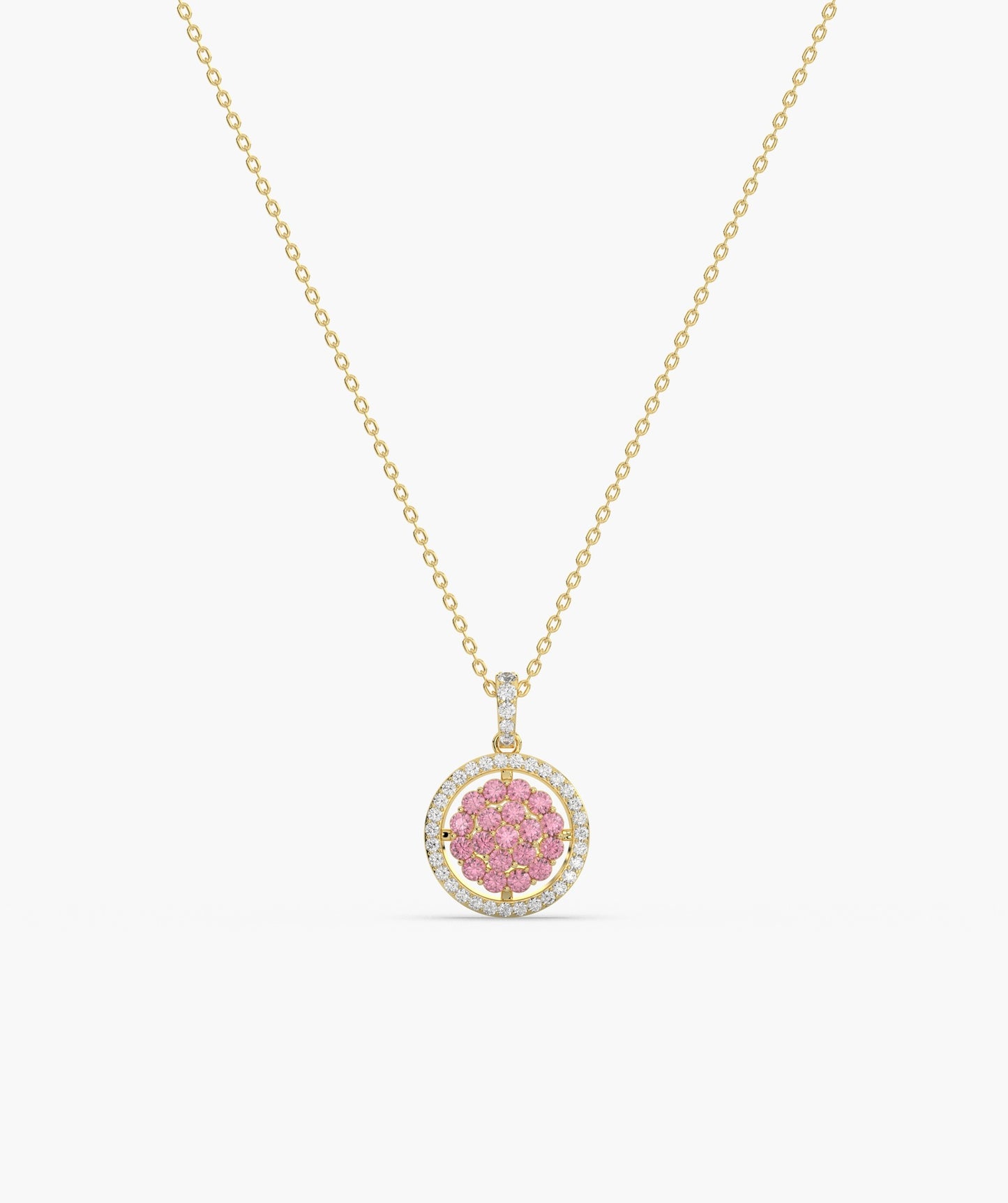Pink Sparkle Halo Pendant