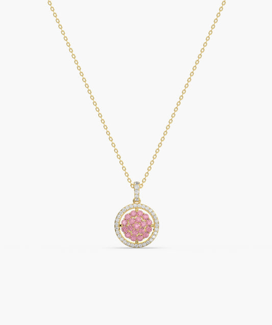 Pink Sparkle Halo Pendant