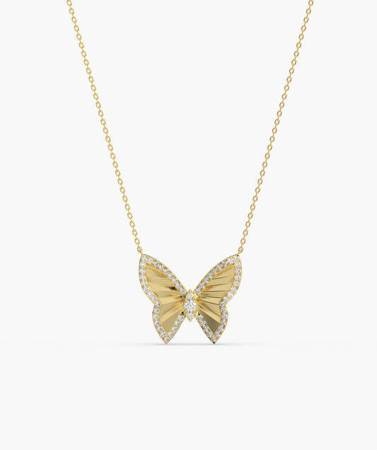 Gleaming Butterfly Charm Necklace