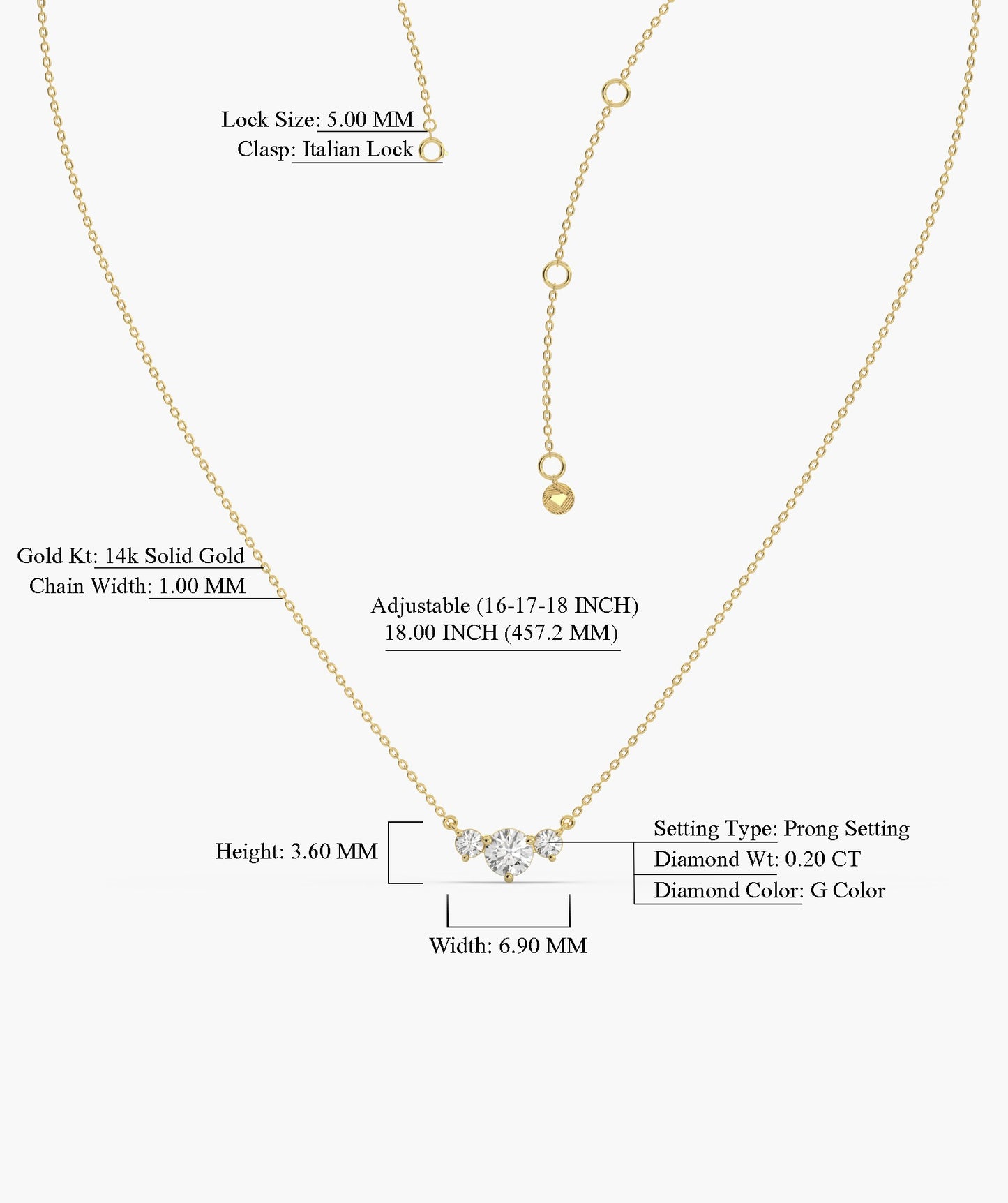 Triple Brilliance Gold Necklace