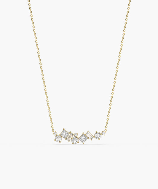 Diamond Cascade 14K Gold Necklace