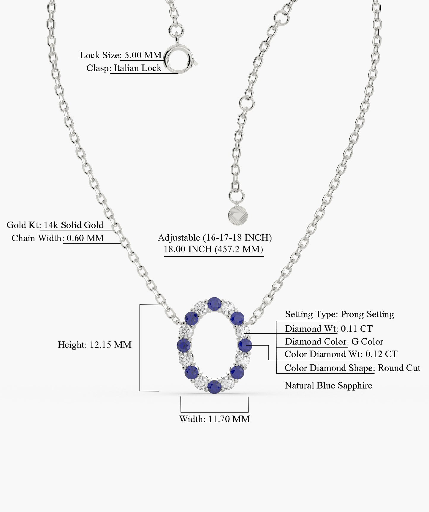 Celestial Sapphire Loop Necklace