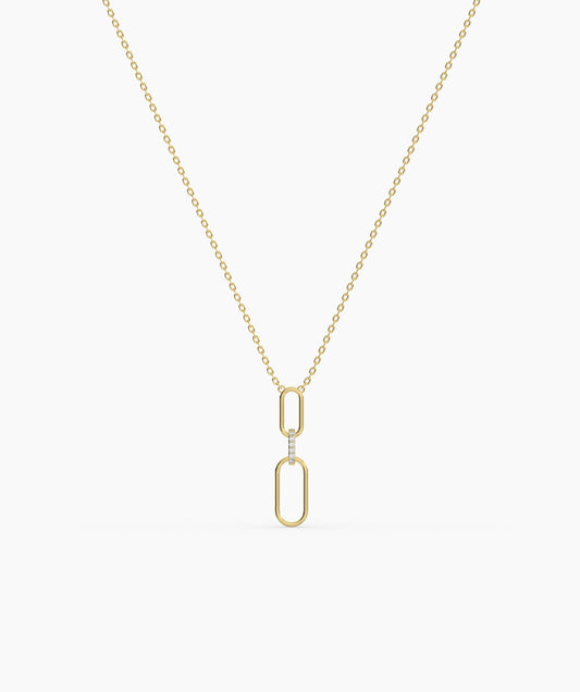Modern Link Diamond Pendant