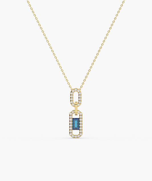 14K Gold Halo Design Diamond Necklace