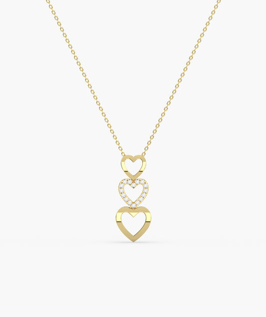 Triple Delight Heart Pendant