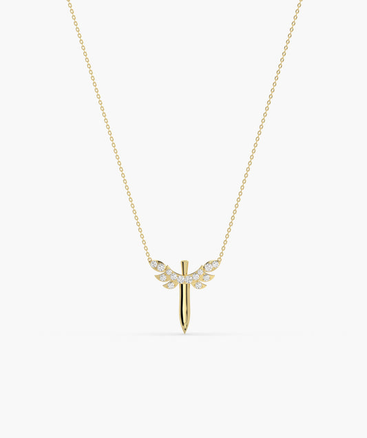 Elegant Gold Wing Necklace