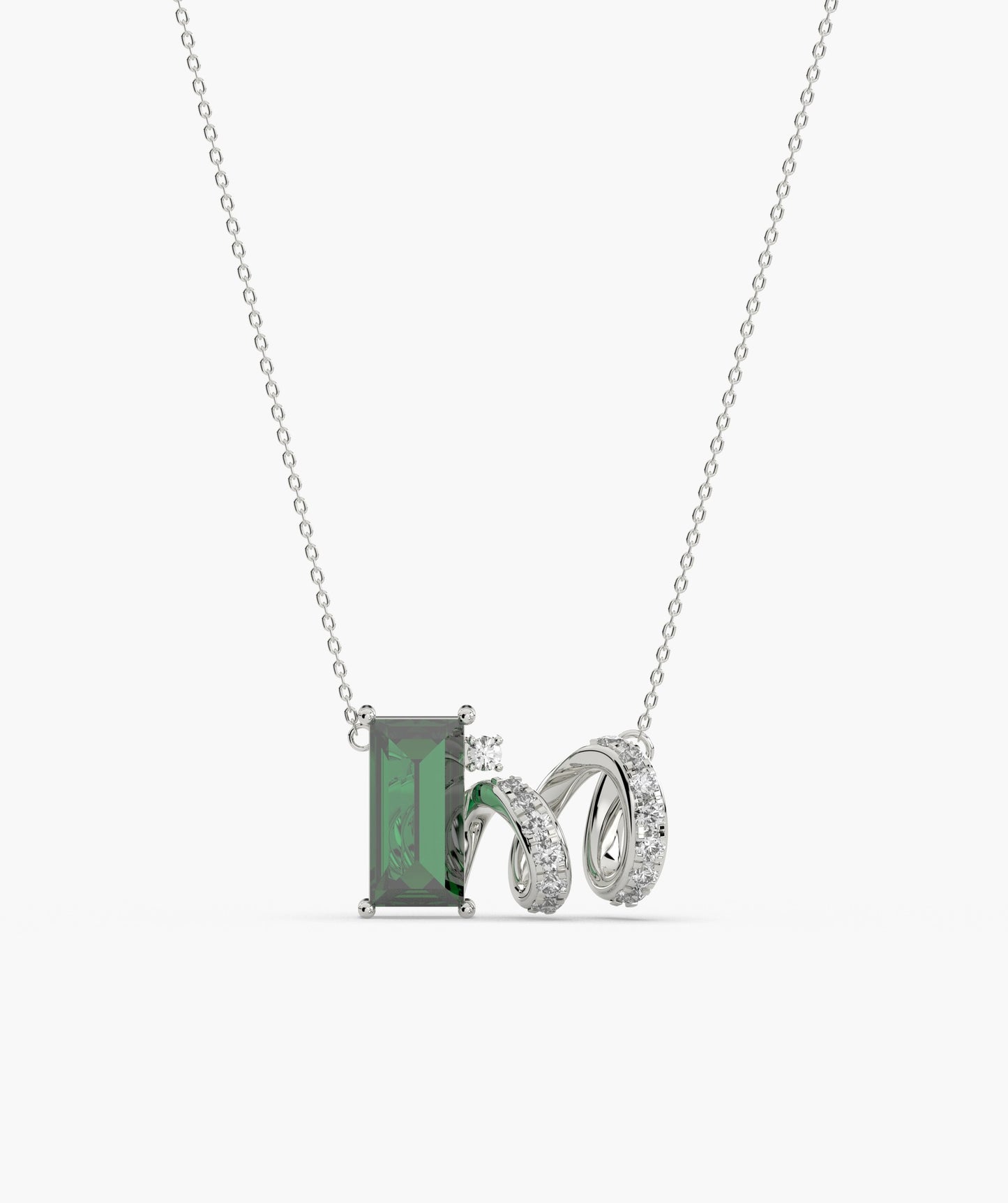 Spiral Elegance Emerald Pendant