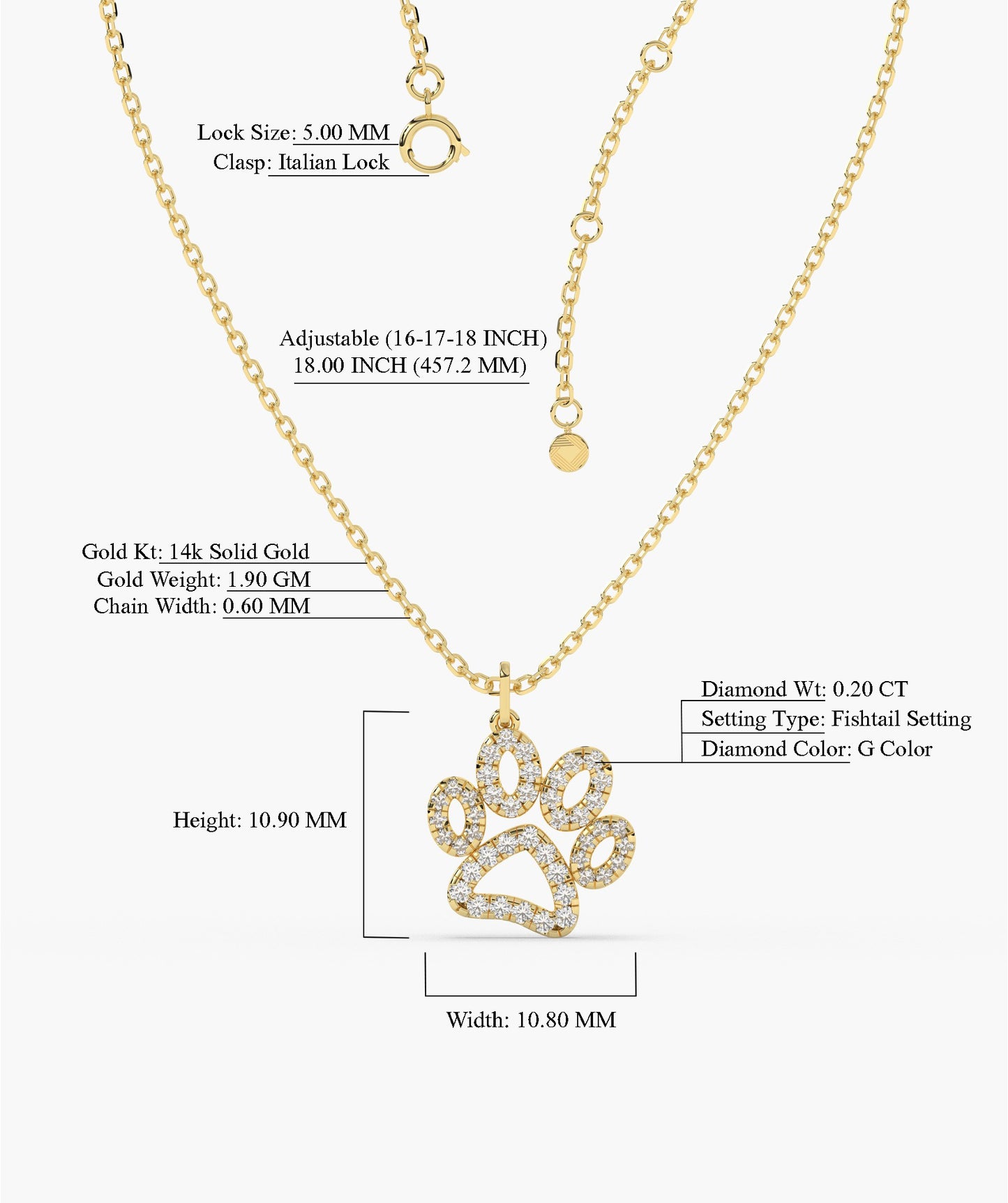 Golden Paw Perfection Necklace