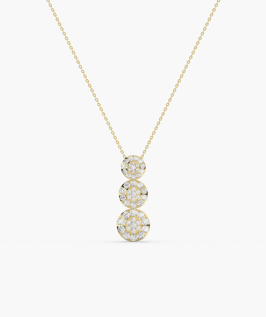 14K Triple Glamour Circle Necklace