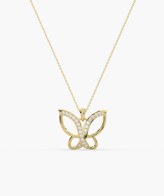 Butterfly Pendant with Diamond Accents