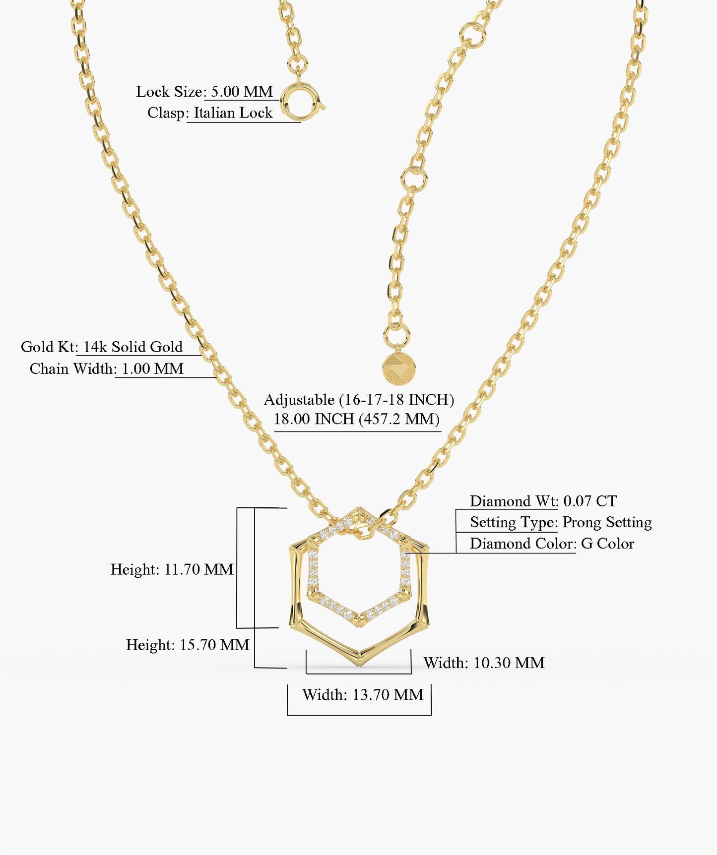 14K Gold Geometric Glint Necklace