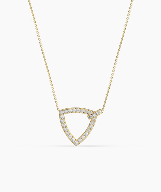 14K Gold Geometric Diamond Pendant