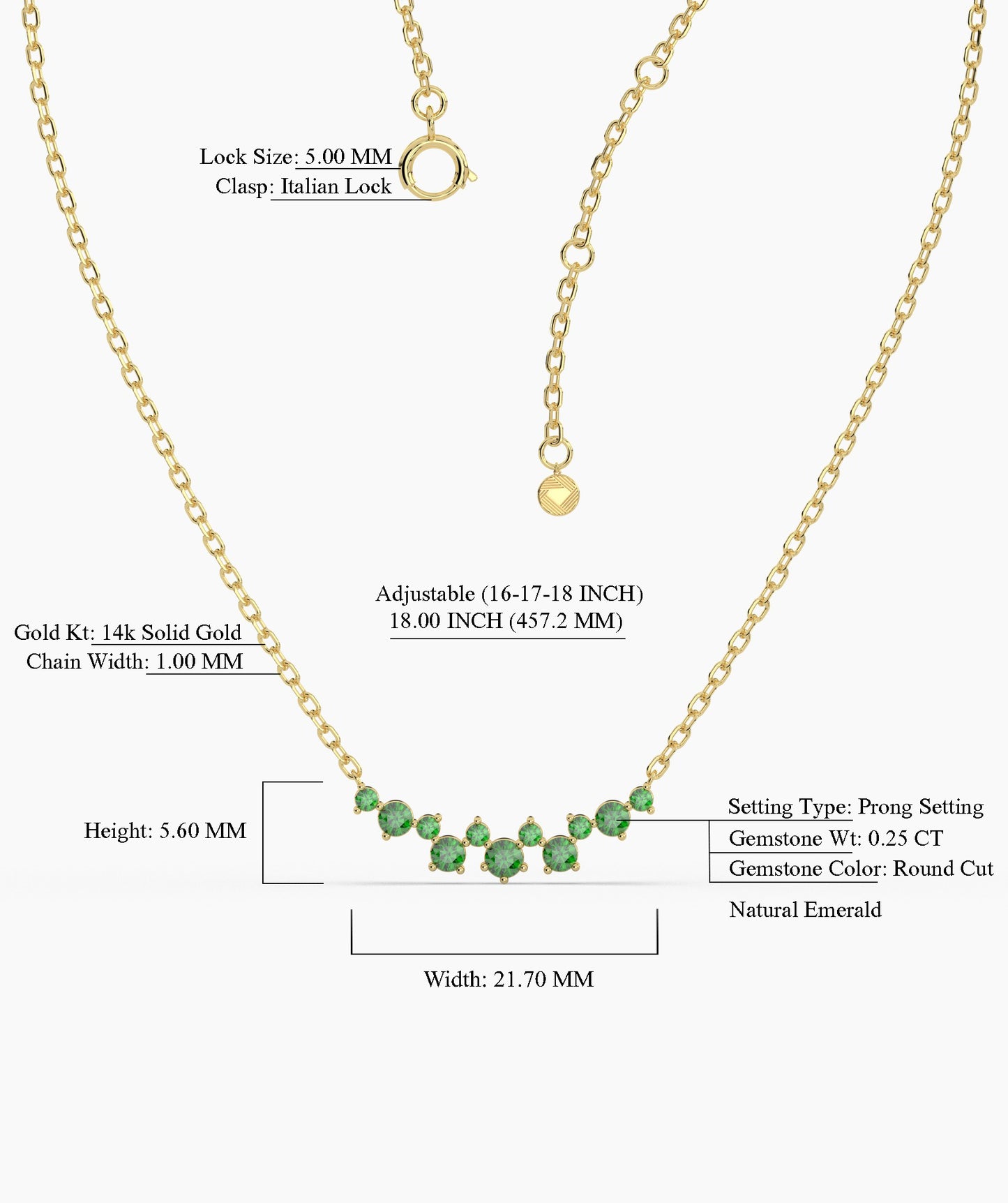 Green Harmony 14K Gold Necklace