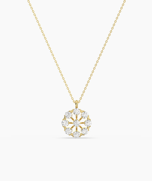 Luxury 14K Gold Snowflake Pendant