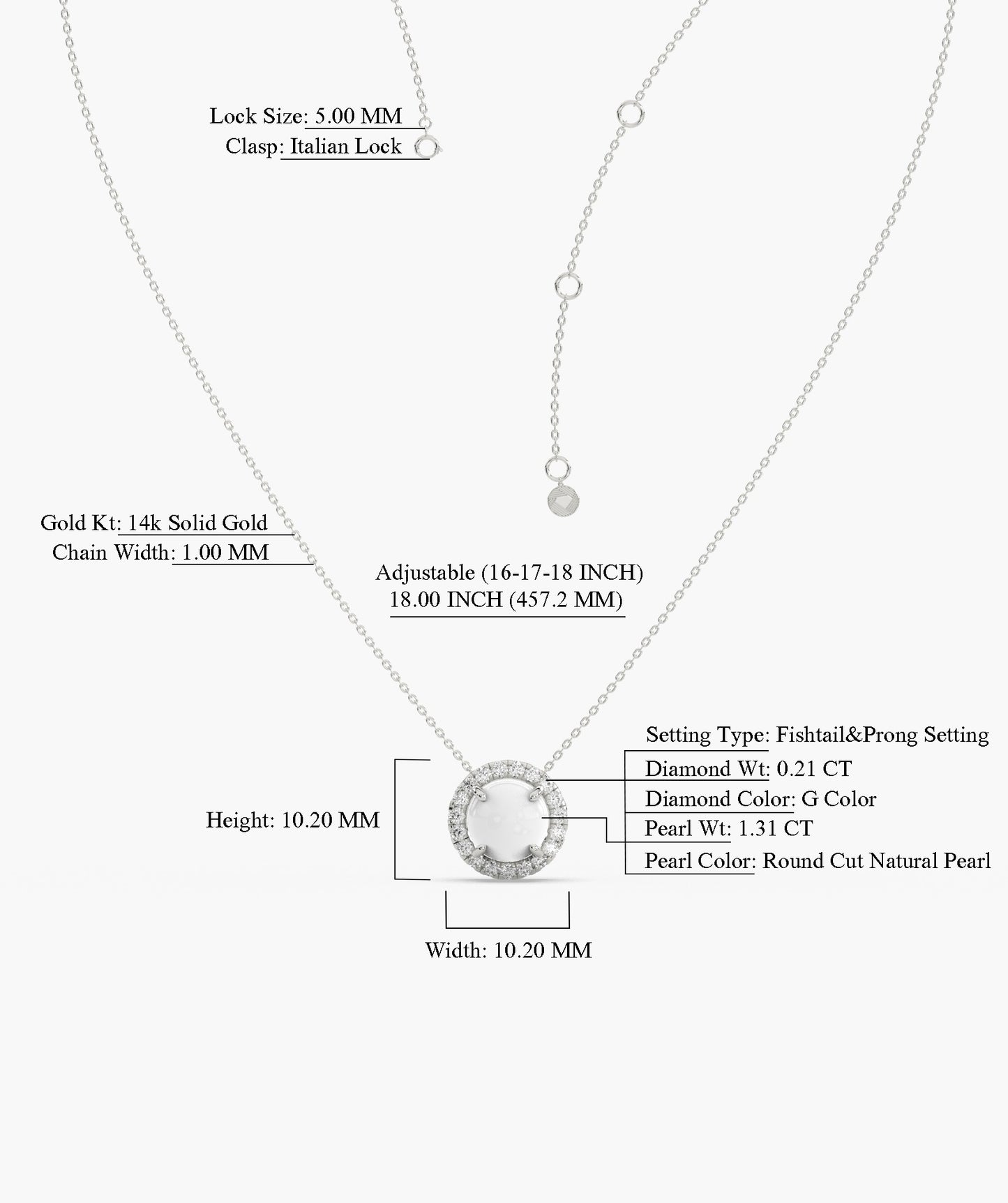Classic White Solitaire Pendant