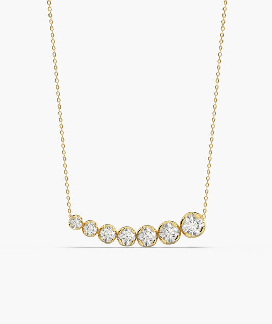 Graduated Diamond Bar Necklace