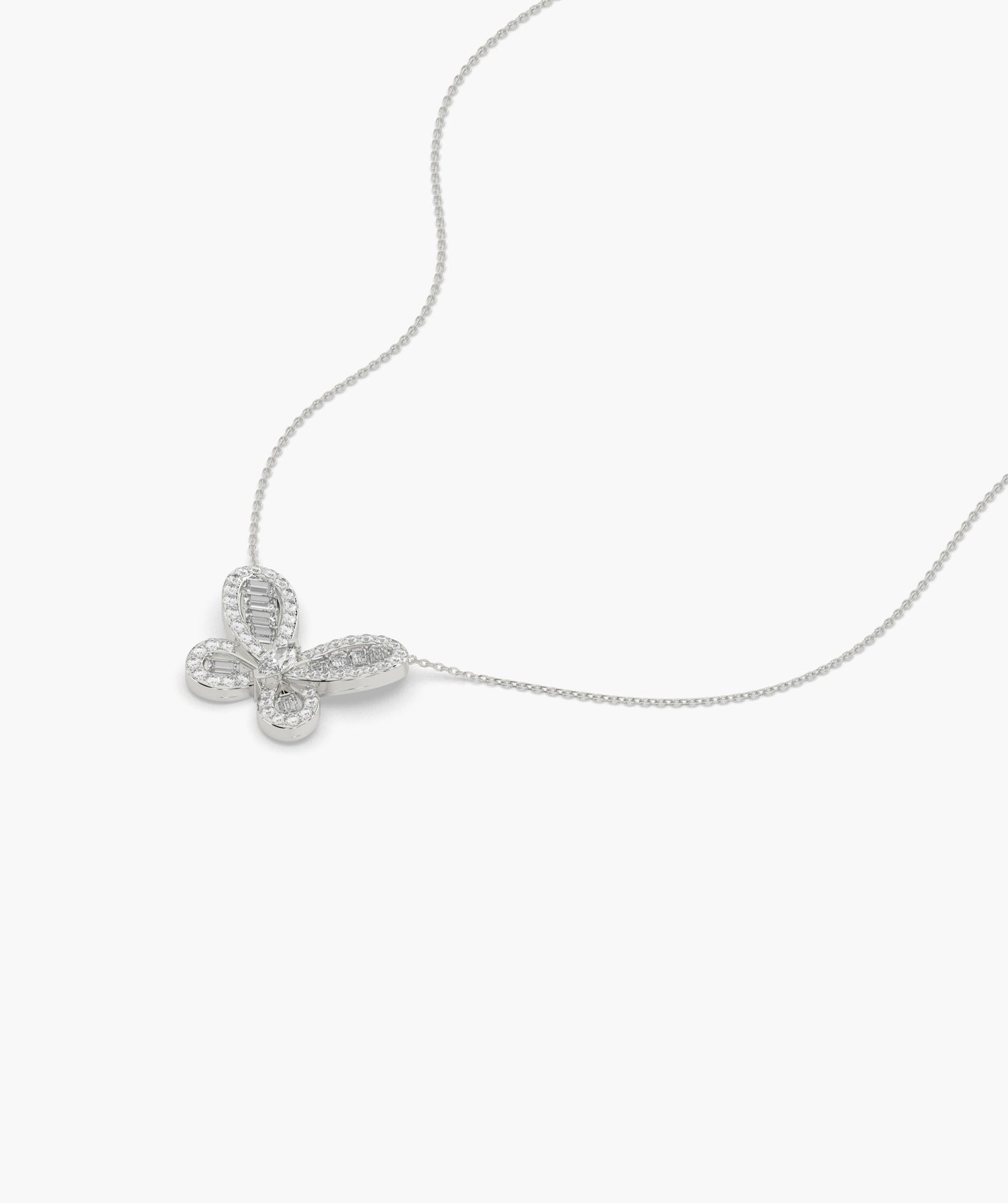Diamond Butterfly Pendant Necklace