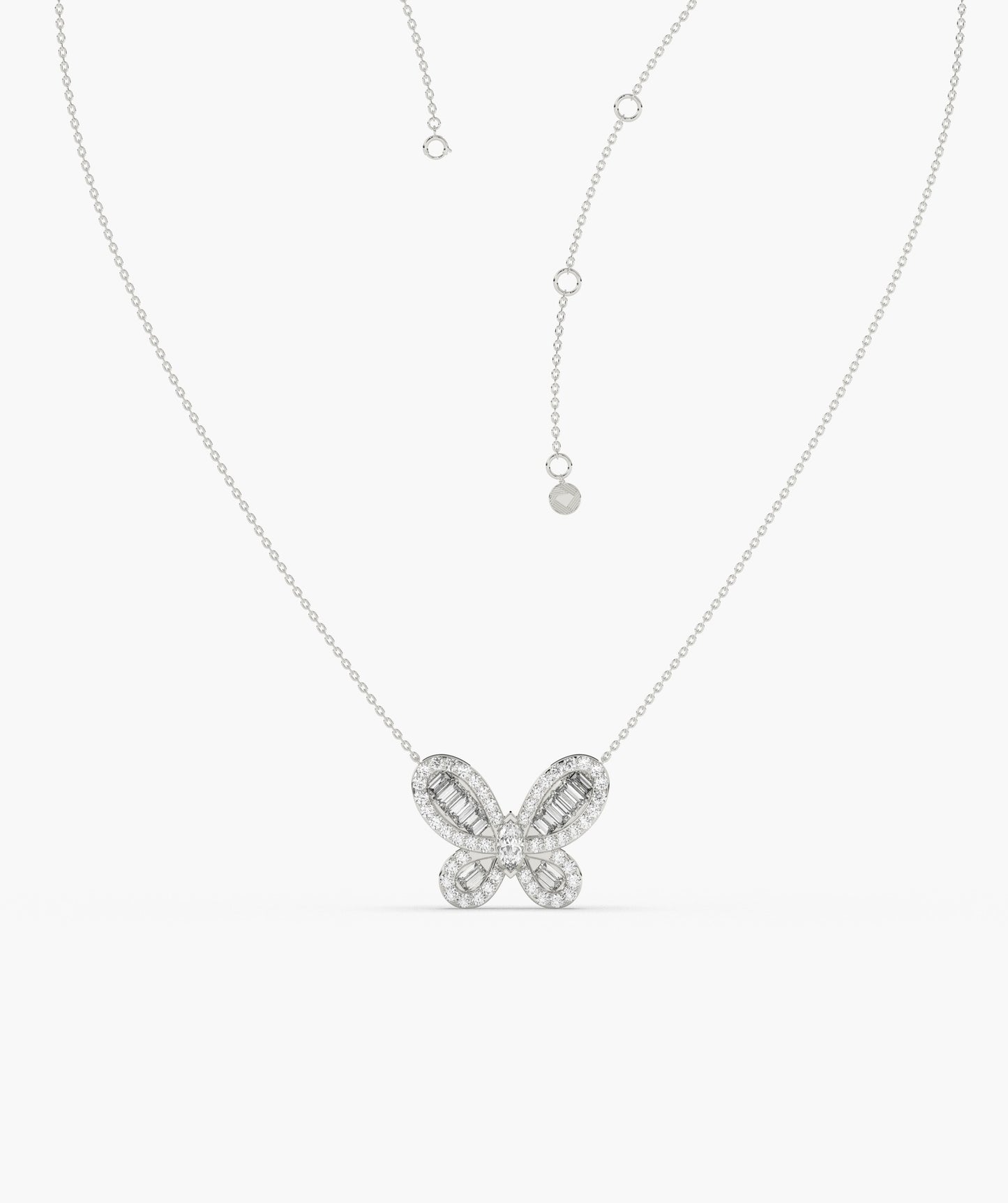 Diamond Butterfly Pendant Necklace