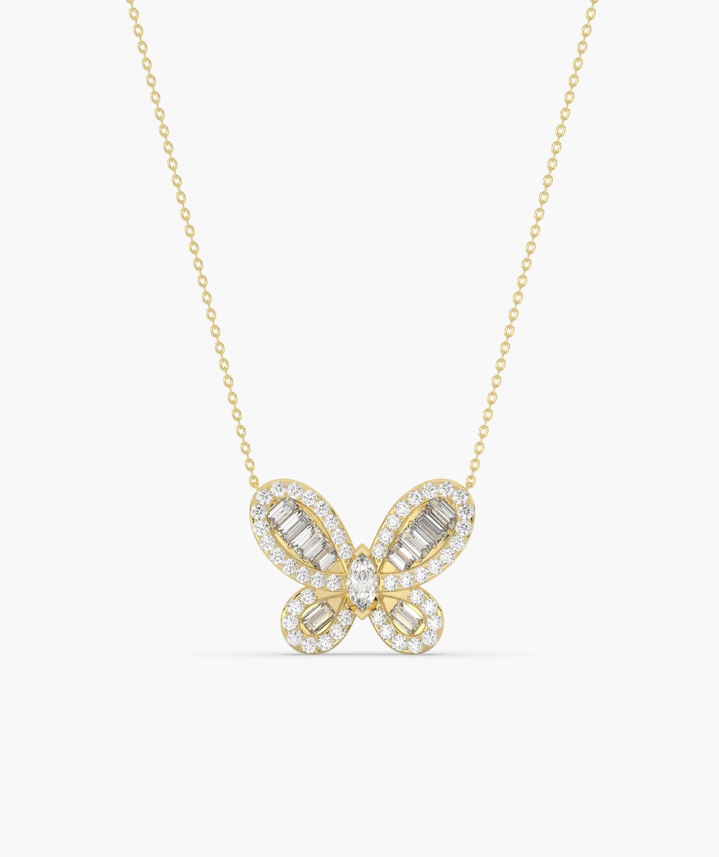 Diamond Butterfly Pendant Necklace