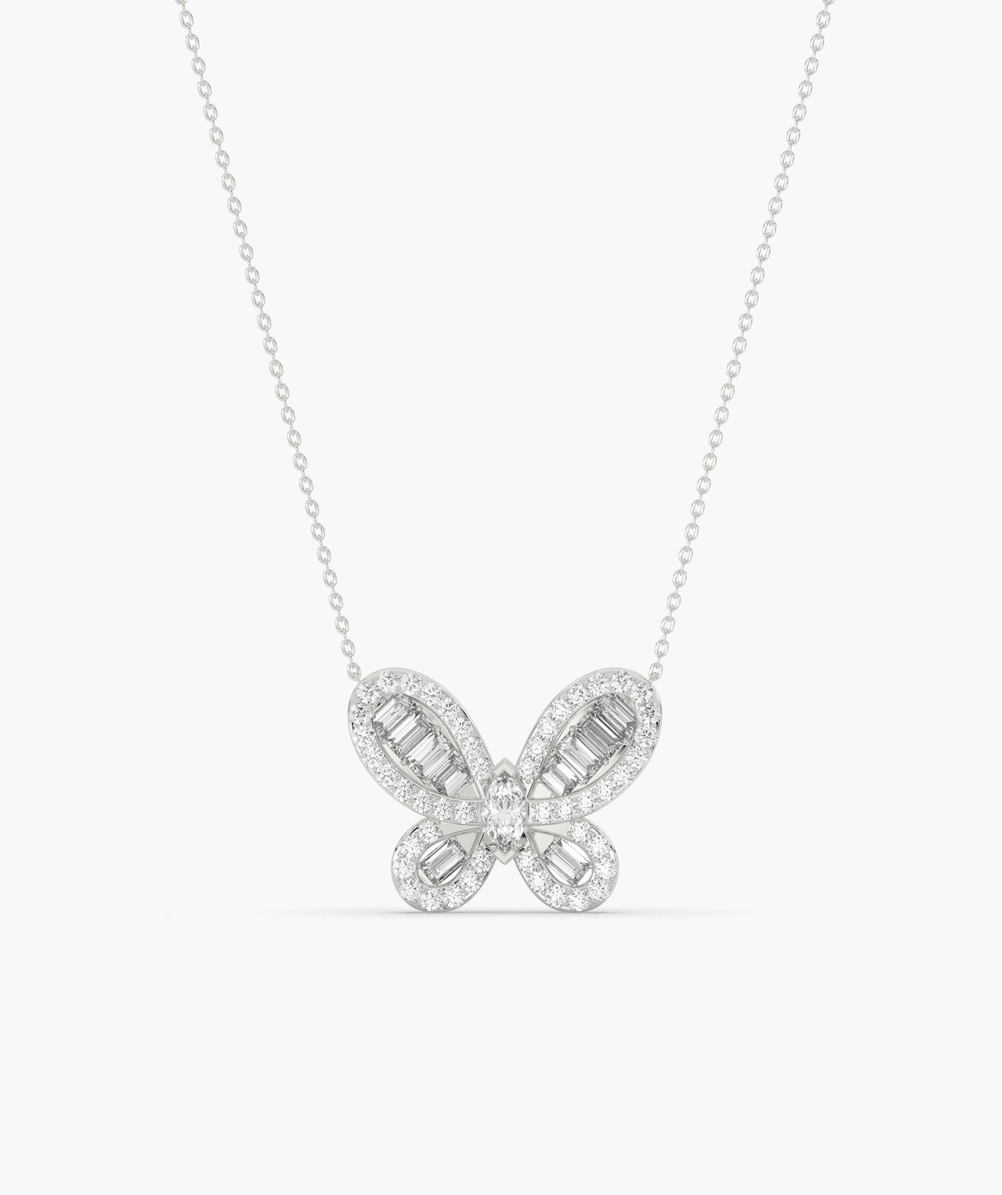 Diamond Butterfly Pendant Necklace