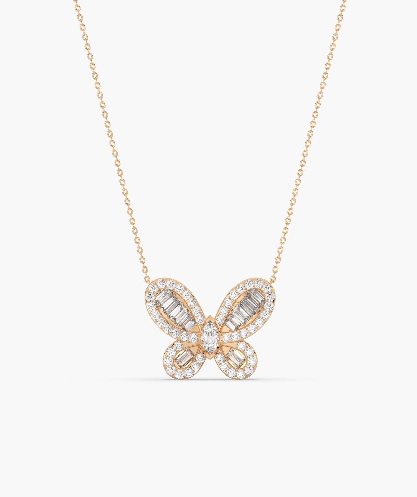 Diamond Butterfly Pendant Necklace