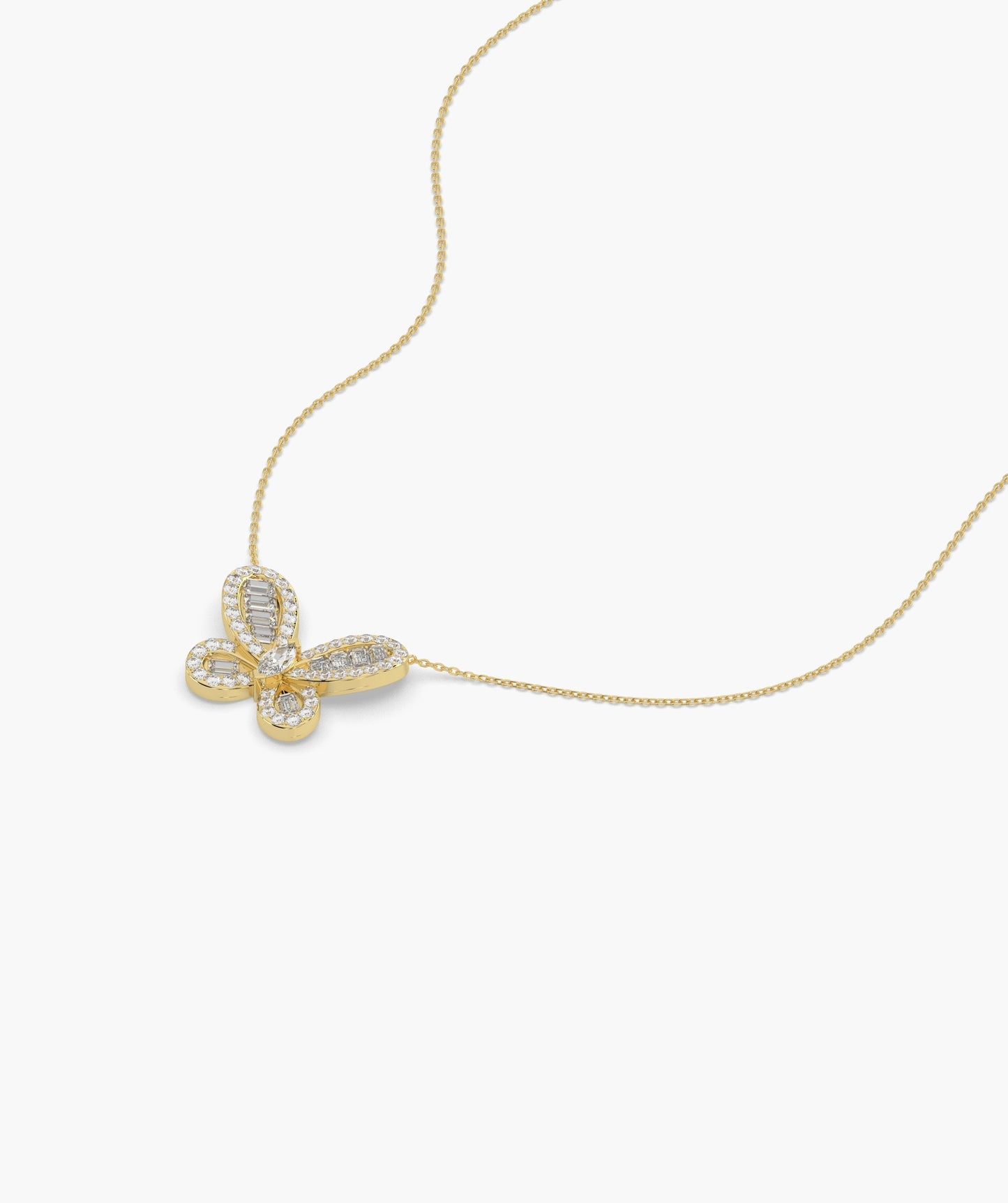 Diamond Butterfly Pendant Necklace
