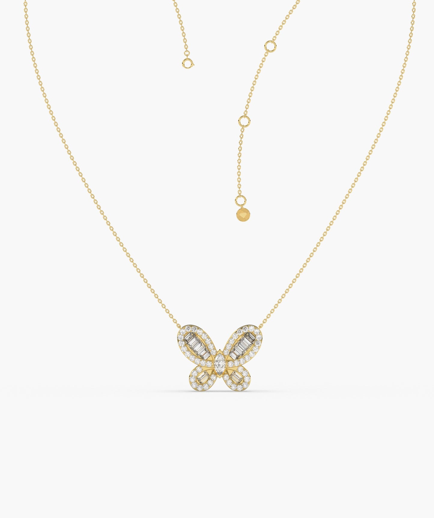 Diamond Butterfly Pendant Necklace