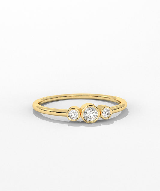 Three’s a Charm 14K Gold Diamond Ring