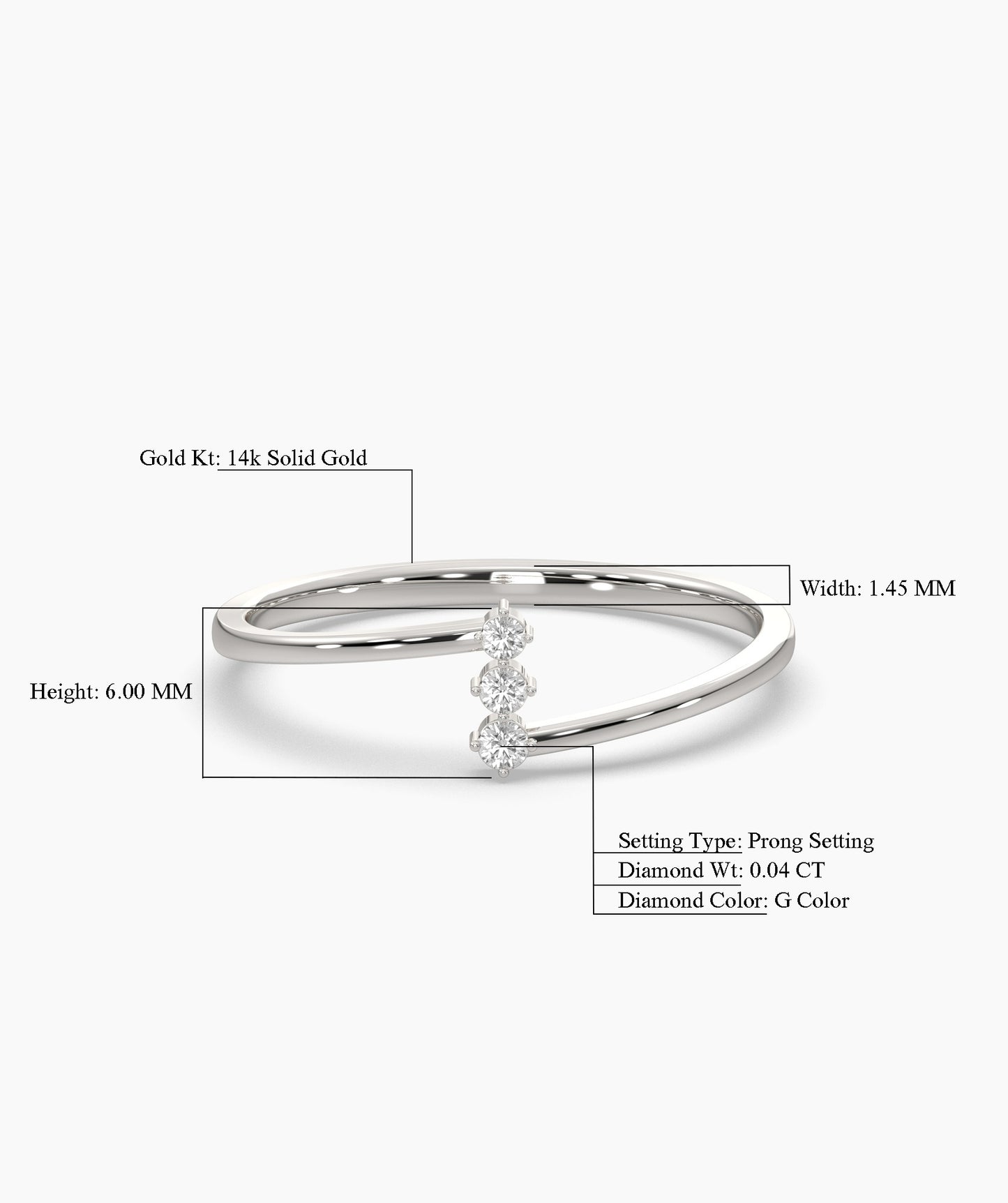 Three-Stone Round Ring