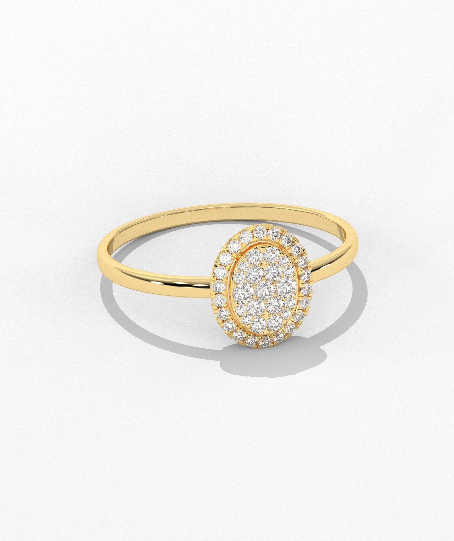 Oval Halo Natural Diamond Ring
