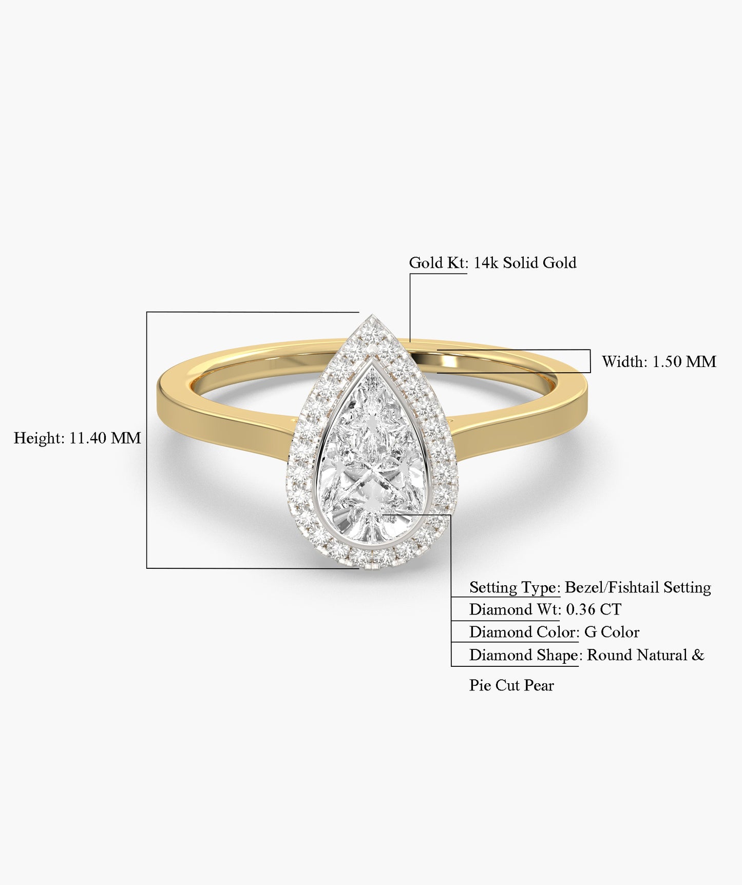 Modern Classic: Pear-Cut Diamond Halo Ring