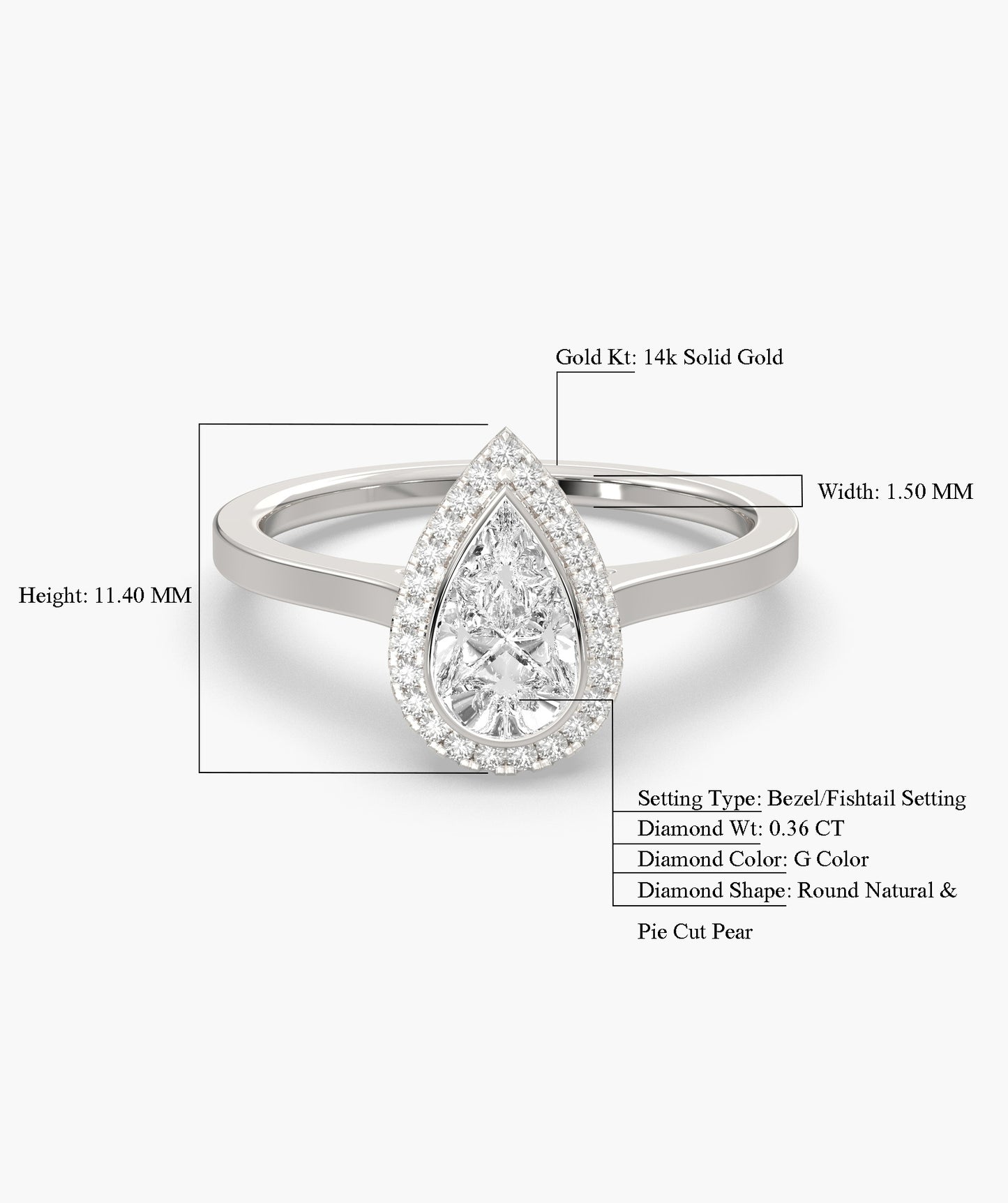 Modern Classic: Pear-Cut Diamond Halo Ring