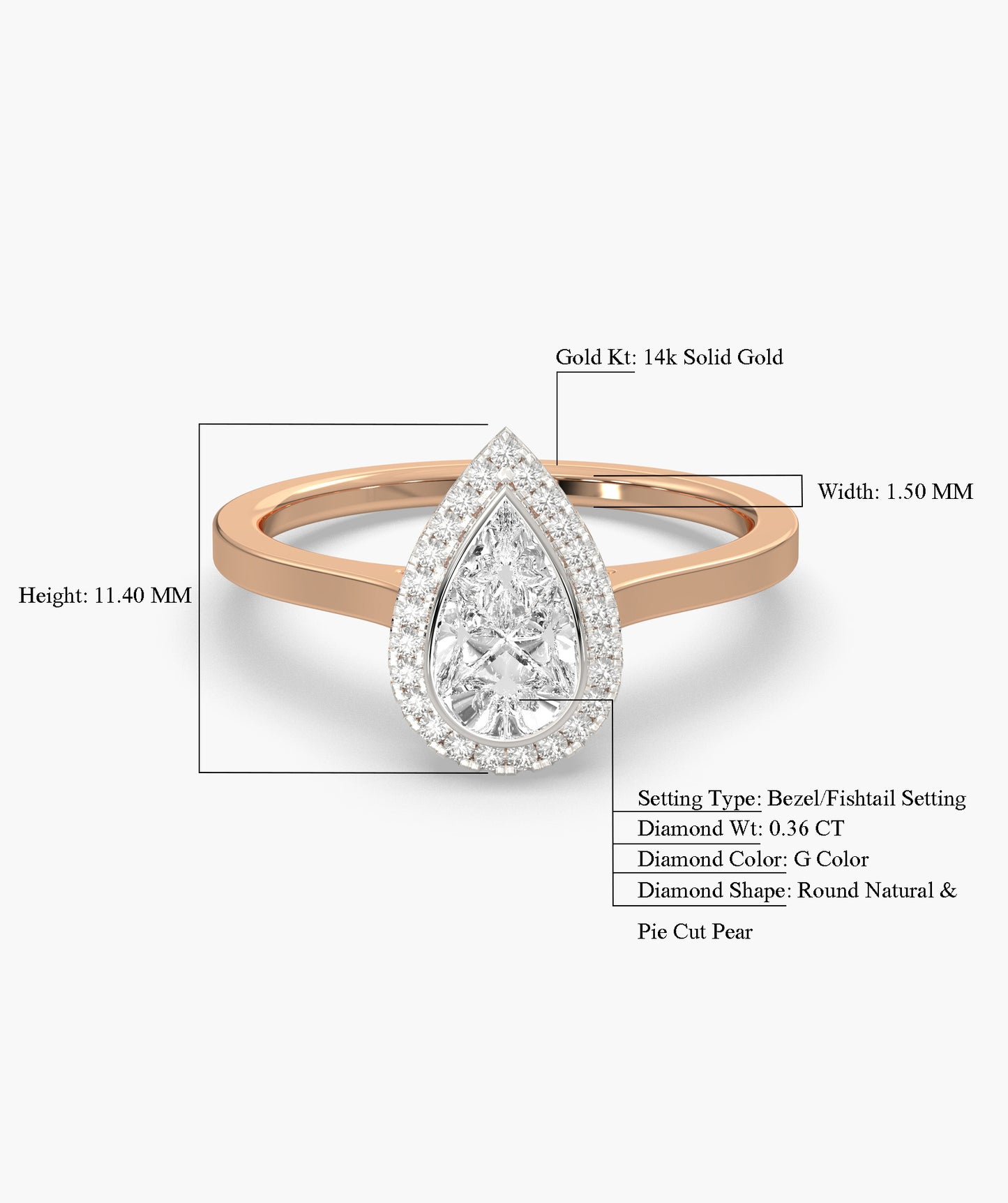 Modern Classic: Pear-Cut Diamond Halo Ring